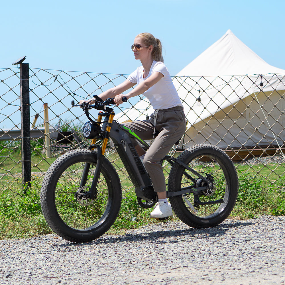 Fat Tire Mountain Electric Bike for Adults, 28MPH Full Suspension